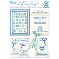 Lindner´s Kreuzstiche, 007 Folklore Alphabet Blau