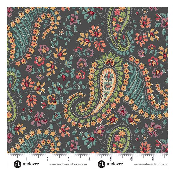 Rambling Rose, Paisley Charcoal