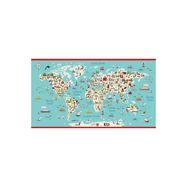 Around The World Map (Panel) - kreativ stricken sticken nähen patchwo