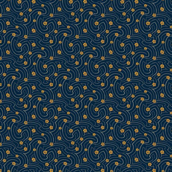 Cheddar, Swirly Dots Indigo