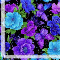 Evening Glow, Floral & Butterflies Metallc