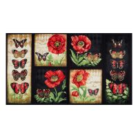 Harlequin, Mohnblumen, Schmetterlinge (Panel)