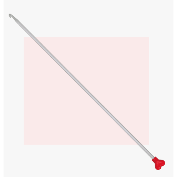 addiTun, Tunesische Häkelnadel, Alu Perlgrau 35 cm 4,00mm