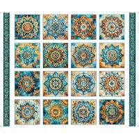 Bohemian Sunrise, Foulard Medallion Patches  (Panel)