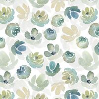 Enchanted Floral, Toss Wht/Turq