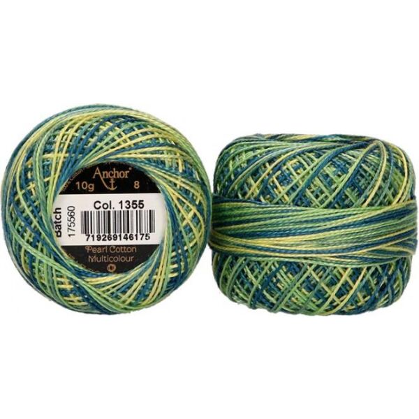 Anchor, Perlgarn Nr.8 Multicolor 1355 Grün