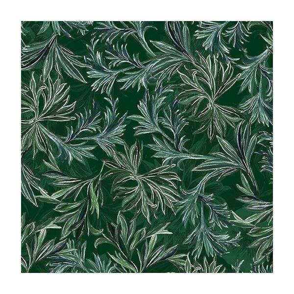 Winterberry Floral, Winter Leaves Dark Green