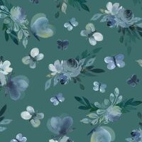 Enchanted Butterfly Gdn DkTeal