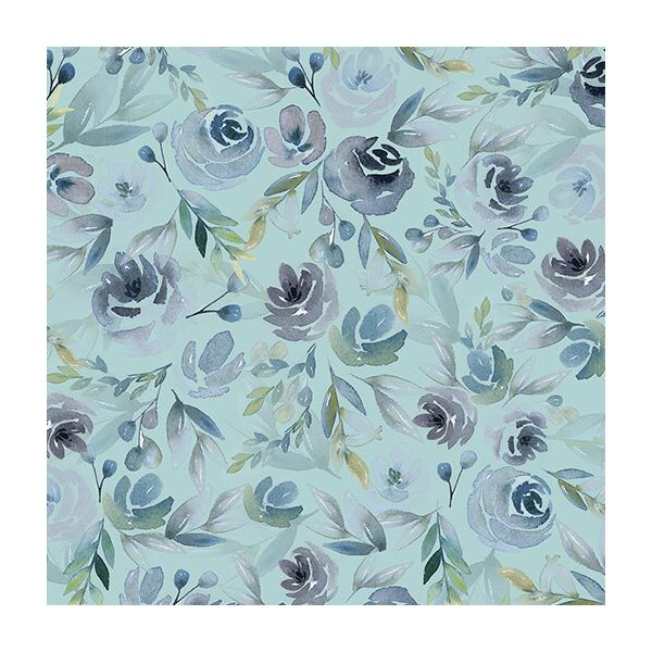 Enchanted Floral, Rose Turquoise