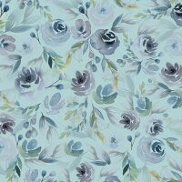 Enchanted Floral, Rose Turquoise