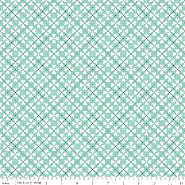 You & Me Hearts Grid Aqua