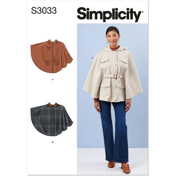 Cape mit aufgesetzten Taschen Gr. S-XL