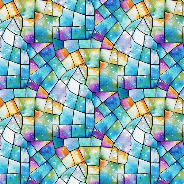 Faith In Full Color, Turquoise/Multi Stained Glass