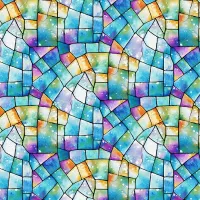 Faith In Full Color, Turquoise/Multi Stained Glass