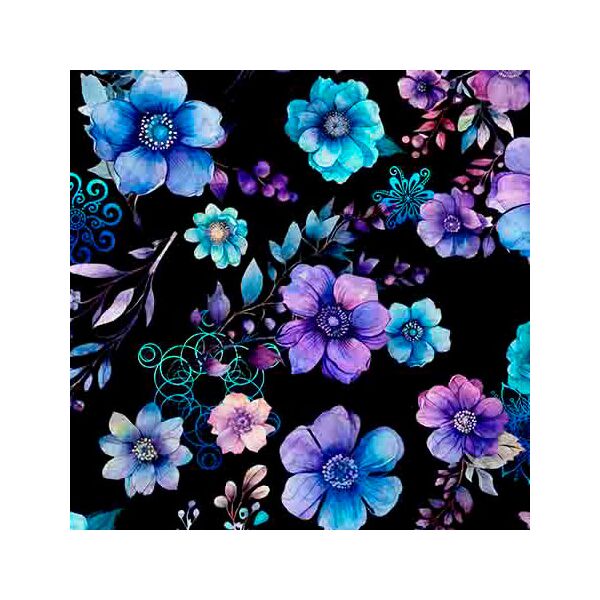 Fantasia, Floral Toss, Black