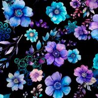 Fantasia, Floral Toss, Black