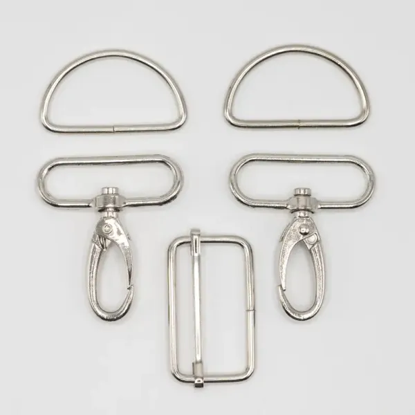 Karabiner-Set, 40 mm, Silber