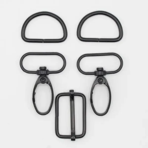 Karabiner-Set, 25 mm, Schwarz