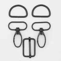 Karabiner-Set, 25 mm, Schwarz