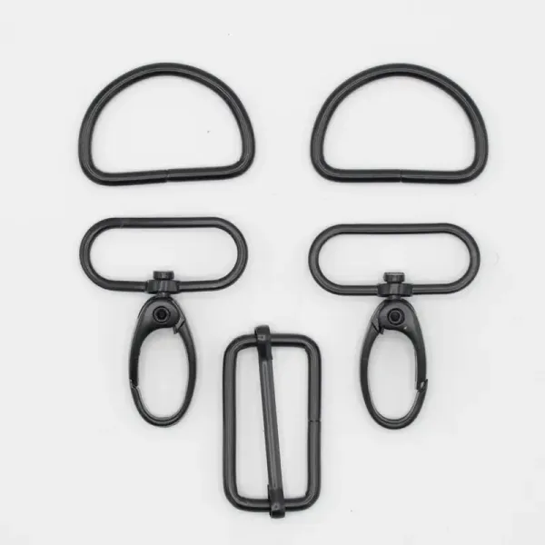 Karabiner-Set, 30 mm, Schwarz