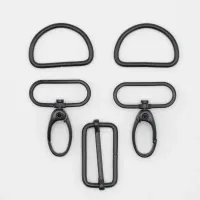 Karabiner-Set, 30 mm, Schwarz