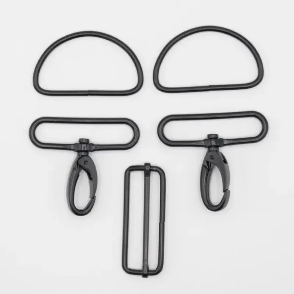Karabiner-Set, 50 mm, Schwarz