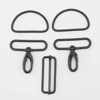 Karabiner-Set, 50 mm, Schwarz