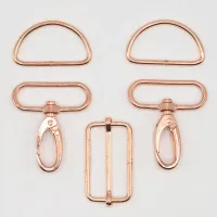 Karabiner-Set, 40 mm, Rose Gold
