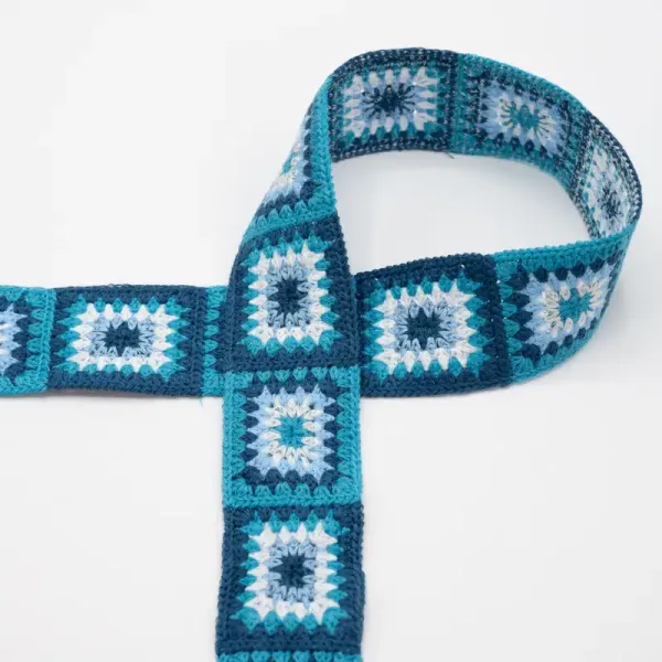 Gurtband, 45 mm, Häkeloptik, Turquoise