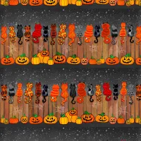 Spooky Spooky Cats On Fence