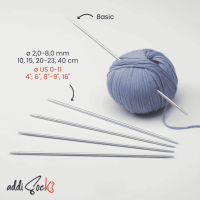 addiSock Strumpfstricknadeln Alu Perlgrau 20 cm 5,5 mm