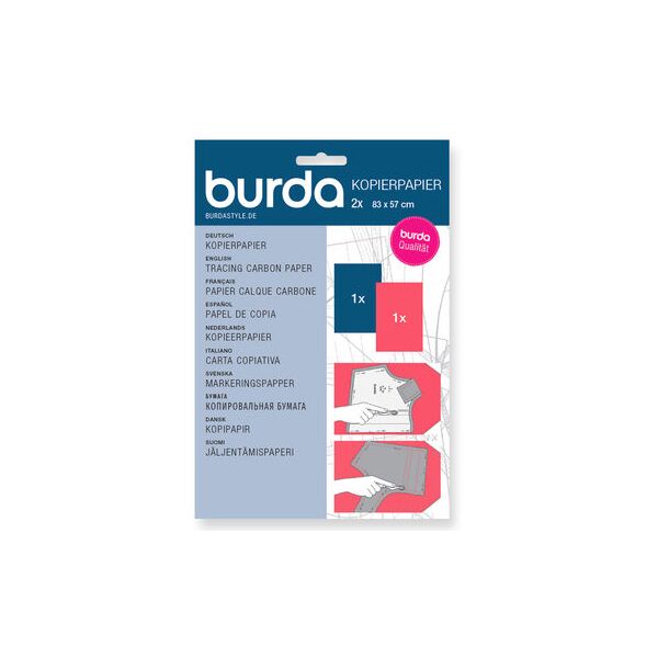 Burda, Kopierpapier Blau und Rot